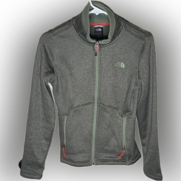 The North Face full zip sweatshirt green and coral red, women XS - Picture 1 of 6